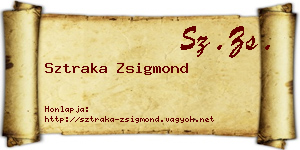 Sztraka Zsigmond névjegykártya